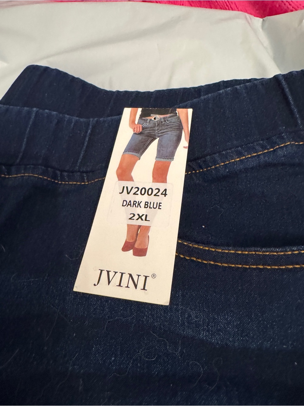 JVINI Dark Blue Boyfriend Jeans - Elastic Waist